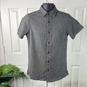 Hudson & Barrow Men’s Medium Grey Short Sleeve Button Up Polo NWOT Size S
